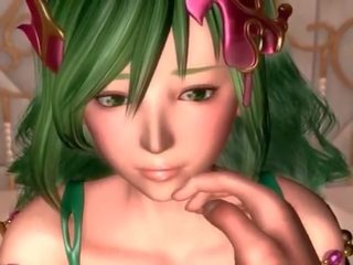 Kõvera hentai küpsis tuss sõrmede ja tissid squeezed