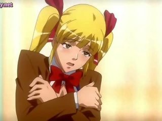 Anime krása koketování a dělá nohapráci