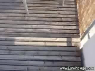 Hottie gets fucked on a balcony for pul