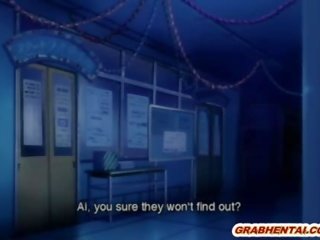 Hentai schoolboy gets banged by a gang of libidinous sluts inside a cave
