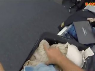 Flirty latina stewardess pawning her stuff and got fucked hard