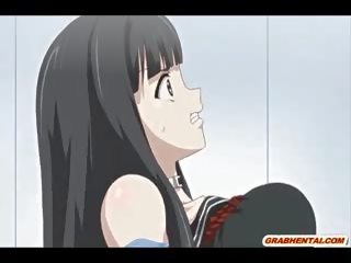 Busty Hentai Coed Gets Shoved Dildo And Hand Until Creampie