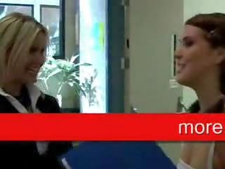Blond stunner and redhead lesbian feminine dirty movie adult film pt1