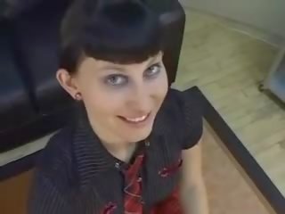 Flirty punk rocker Bellarotica sucks and fucks pov