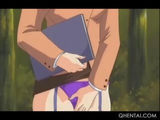 Skrępowane hentai lassie dostaje kapanie cipa vibed i pieprzony