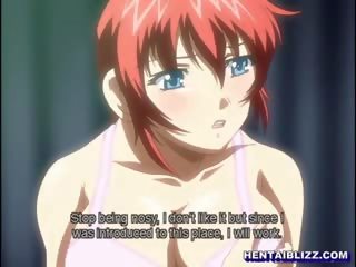 Ikadena hentai redhead makakakuha ng whipped at gangbanged
