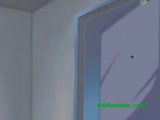 Anime lady with enormous tits gets fucked by her friend