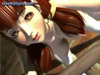 Animated Redhead gets masturbated