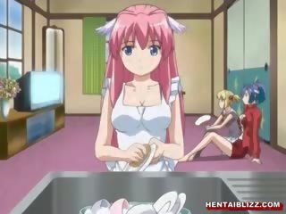 Beautiful Japanese Hentai Gets Squeezed Her Bigboobs And Poked