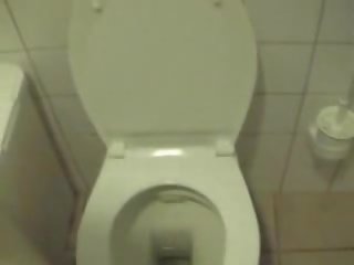 Goth concupiscent lassie temptation doing a hard lovely handjob at the toilet