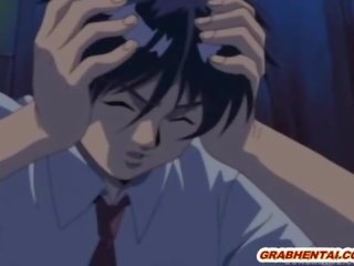Hentai adolescent merr oralsex dhe brutalisht fucked nga geto anime njeri i prishur