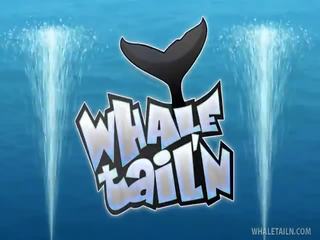 Provokativní blondýnka představení whale tail