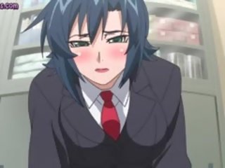 Big meloned anime strumpet takes hard hammer