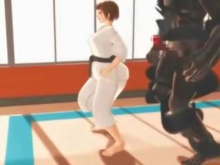 Hentai karate milenec roubíky na a masivní klovaný pták v 3d