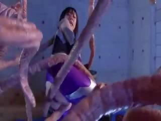 Huge tentacle and big Titty asian adult movie young woman