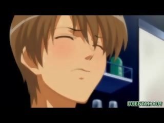 Sarmikas hentai mademoiselle tittyfucking ja pihustamine sperma