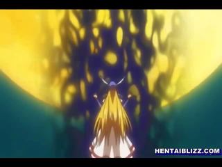 Caught hentai sweetheart gets deep fucked long tentacle member