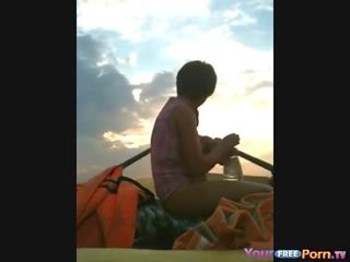 Başlangyç teens start a sextape in a gämi on the lake show