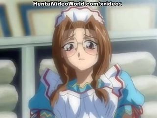 Sexy pokojská bere těžký hentai hůl v