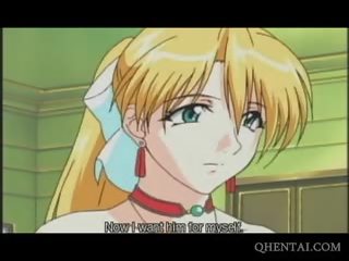 Chained Hentai Blonde Used As xxx movie Slave