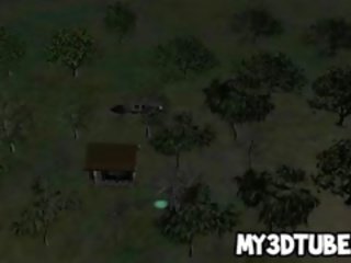 Stupendous 3d feature sucks prick and gets fucked by an alien
