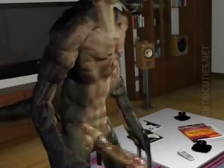 3d hentai femme fatale gives bj to an alien
