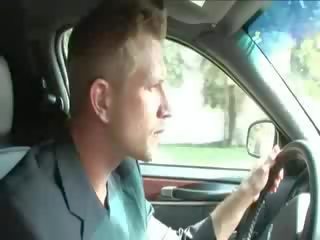Blond eskort penetrated over the limo