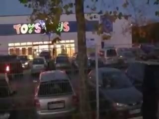 Blonde girls fuck and swap cum in public film