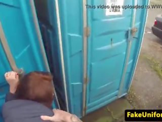 Real UK goddess analized outside by copper