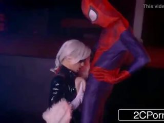 Skinny guy Thinks He's The Spider-Man Fucking Black Cat Mila Milan