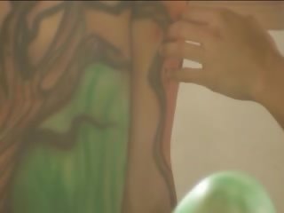 Painted 机构 挑逗 裸