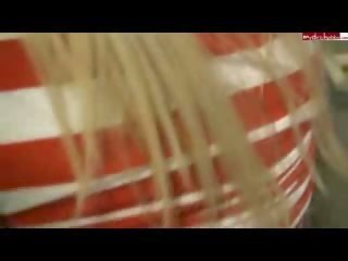 Groovy young female having reged video at ikea clip