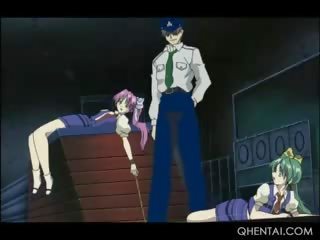 Sweet Hentai darling Licking Twat While Fucked In MFF Threesome