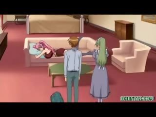 Bat 无尽 年轻 女士 同 巨大 胸部 得到 tittyfucked 和 射精