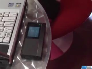 Pretty Rino Mizusawa enjoys her new toy inside the pussy