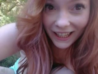 Groovy redhead cam ms masturbates and cums in backyard