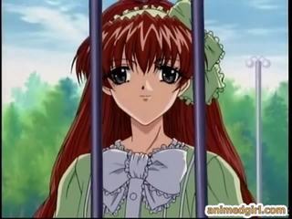 Suženjstvo hentai dobi squeezed ji prsi in dildoed wetpussy