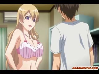 눈을 가리고 헨타이 와 bigboobs 도착 tittyfucked 과 cumface