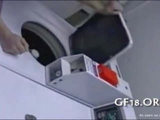 Attractive Teen Blonde Fucked On The Washing Machine