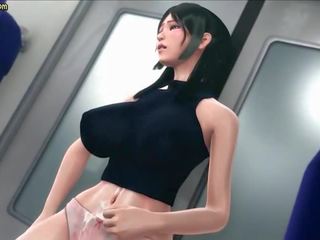 Provocative animated doing handjob