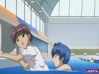 Hentai stunner In Swimsuit Sucks chaps Hard cock