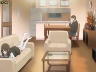 Ýaşlar anime gets emjekler rubbed and künti licked