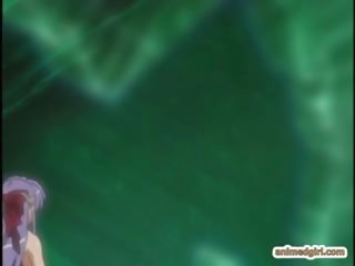 Erwischt anime wird squeezed sie titten von tentakeln