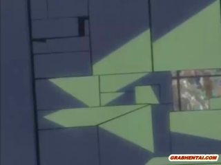 Chained Japanese hentai femme fatale pissing and humiliating