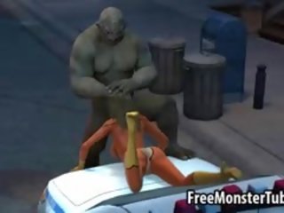 Great 3D cookie Lays On A Cop Car And Sucks A Monsters peter