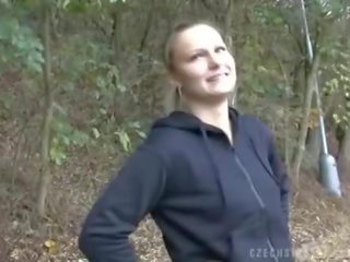 Ceko young woman was picked up for publik bayan clip
