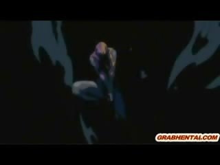 Hentai girls superb drilled by monsters and tentacles