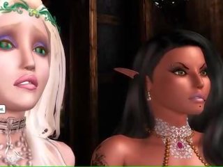 Seksikas animeeritud elf koos tohutu melonid