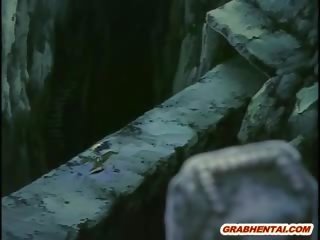 Chained Hentai Gets Licked Her Tits And Wetpussy By Horse Ma