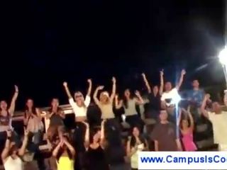 College girls play bizarre sport games